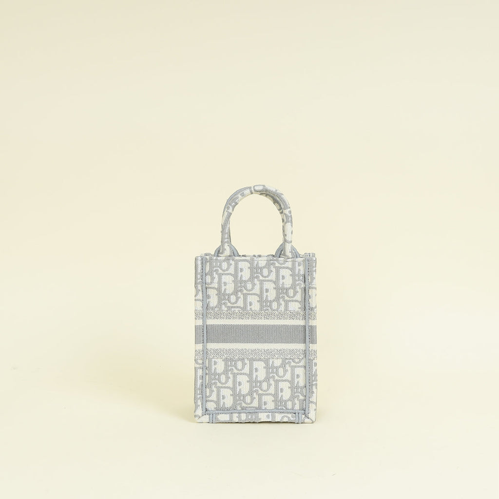 Christian Dior Grey Mini Book Tote Phone Bag