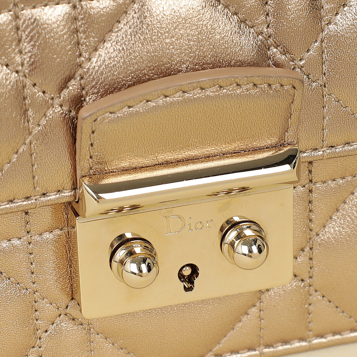 Christian Dior Metallic Bronze Miss Dior Promenade Pouch