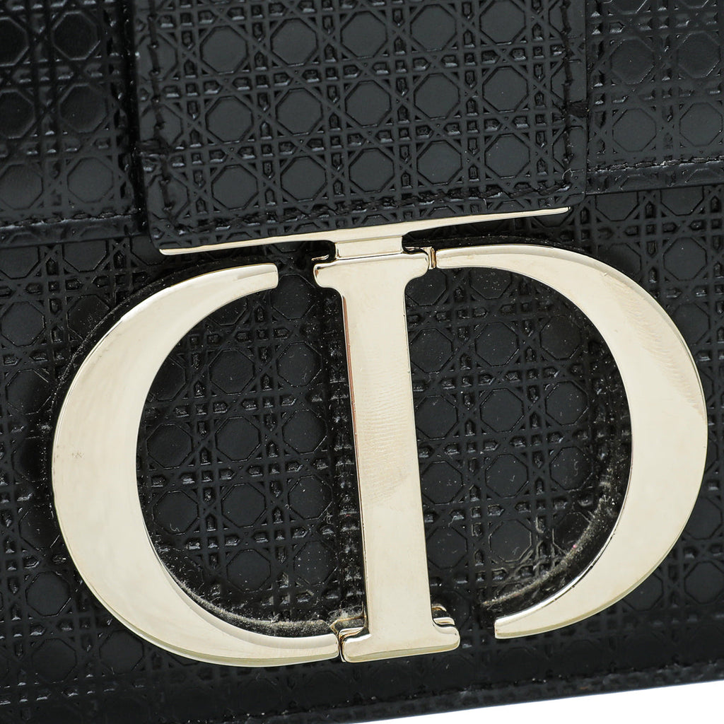 Christian Dior Black 30 Montaigne Micro Cannage Chain Bag