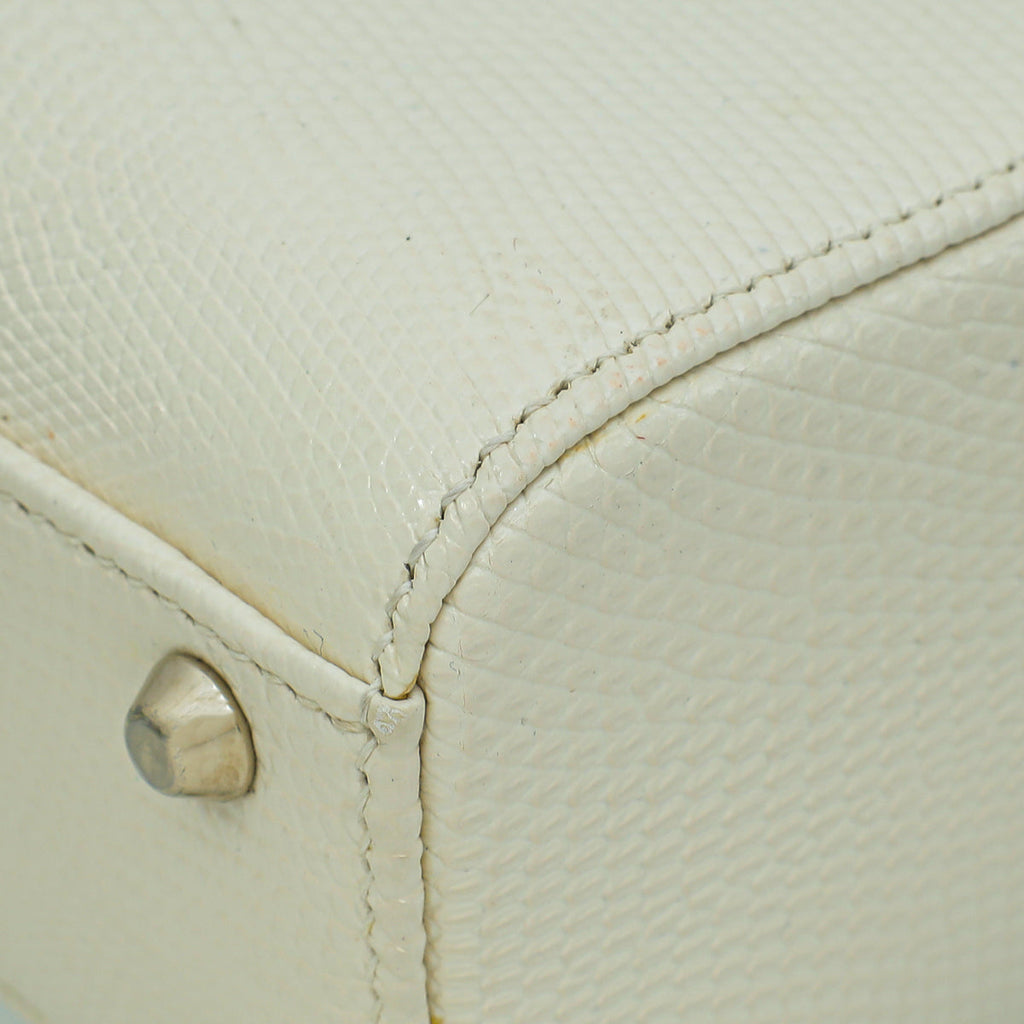 Christian Dior White Lizard Lady Dior Mini Bag