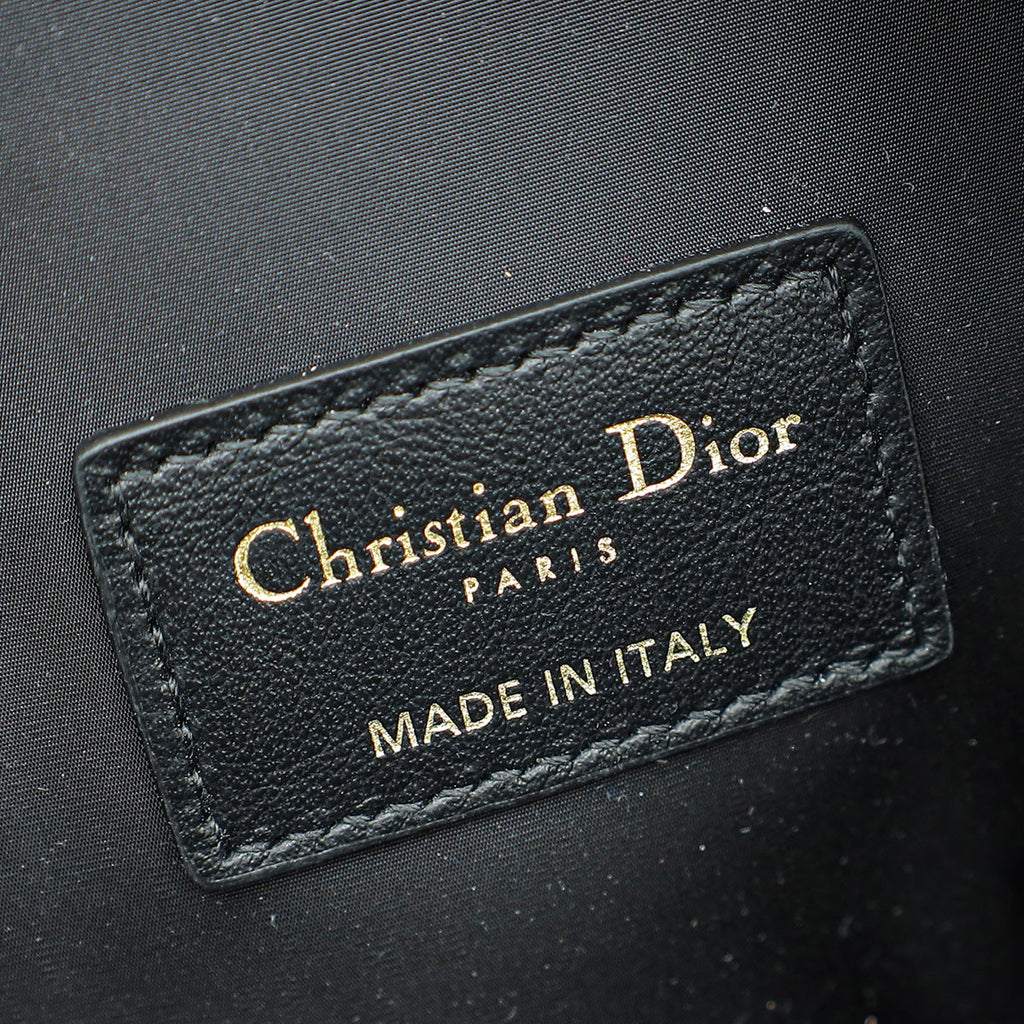 Christian Dior Black Multicolor Petites Fleurs Print Diortravel Nomad Medium Pouch