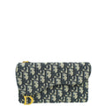 Christian Dior Navy Blue Oblique Saddle Large Zipped Wallet
