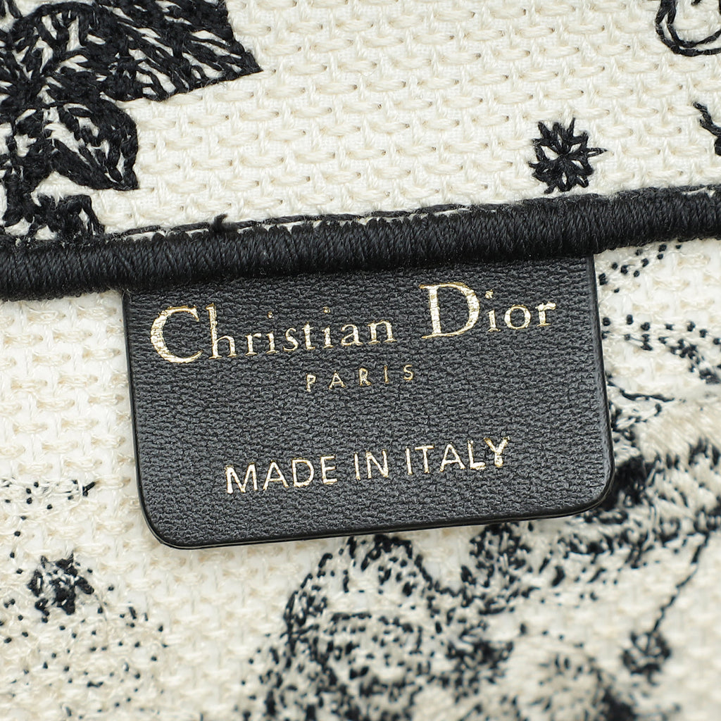 Christian Dior Bicolor Zodiac Embroidery Book Tote Medium Bag