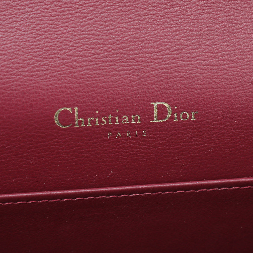 Christian Dior Cherry Red Lady Dior Chain Pouch