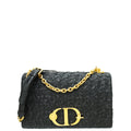 Christian Dior Black 30 Montaigne Wavy-Effect Flap Shoulder Bag