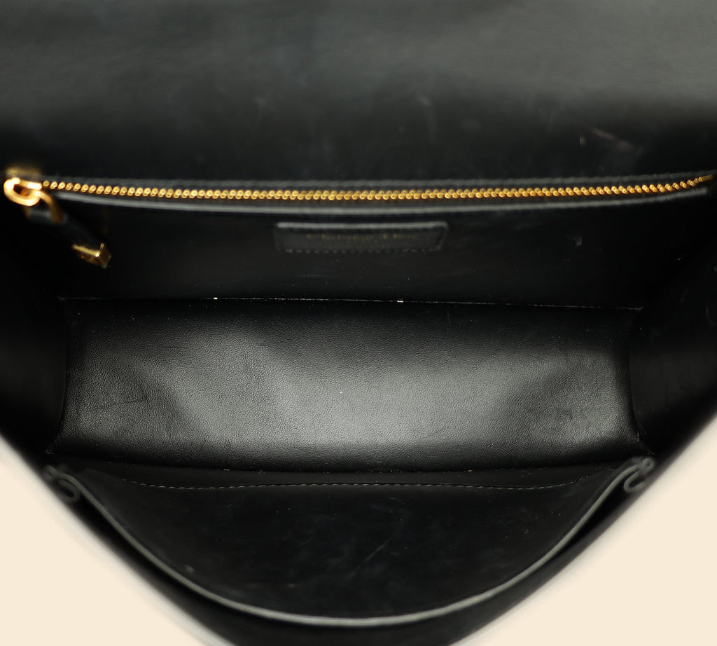 Christian Dior Black 30 Montaigne Flap Bag