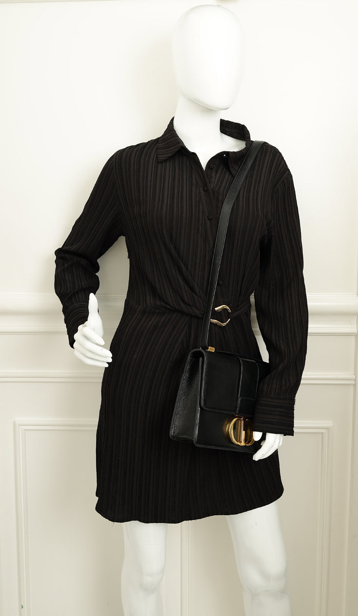 Christian Dior Black 30 Montaigne Flap Bag
