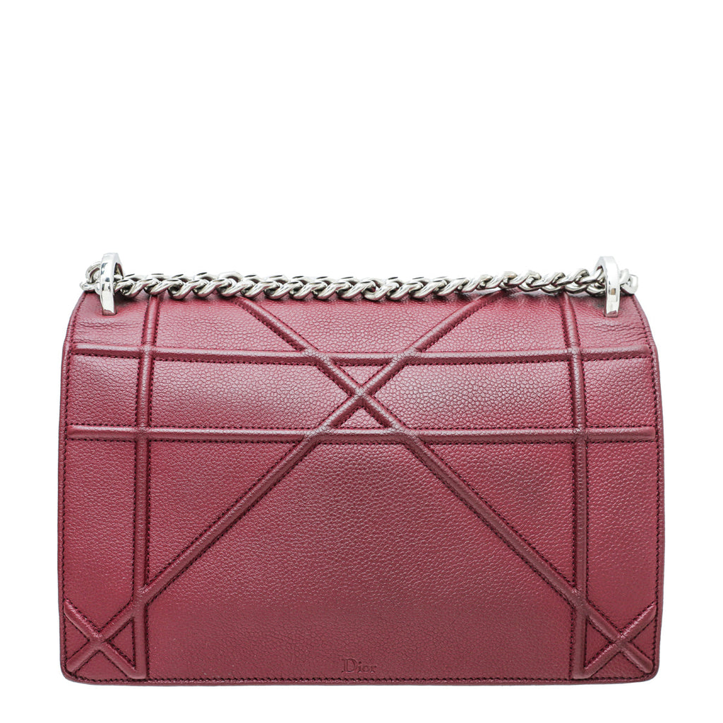 Christian Dior Burgundy Diorama Medium Flap Bag