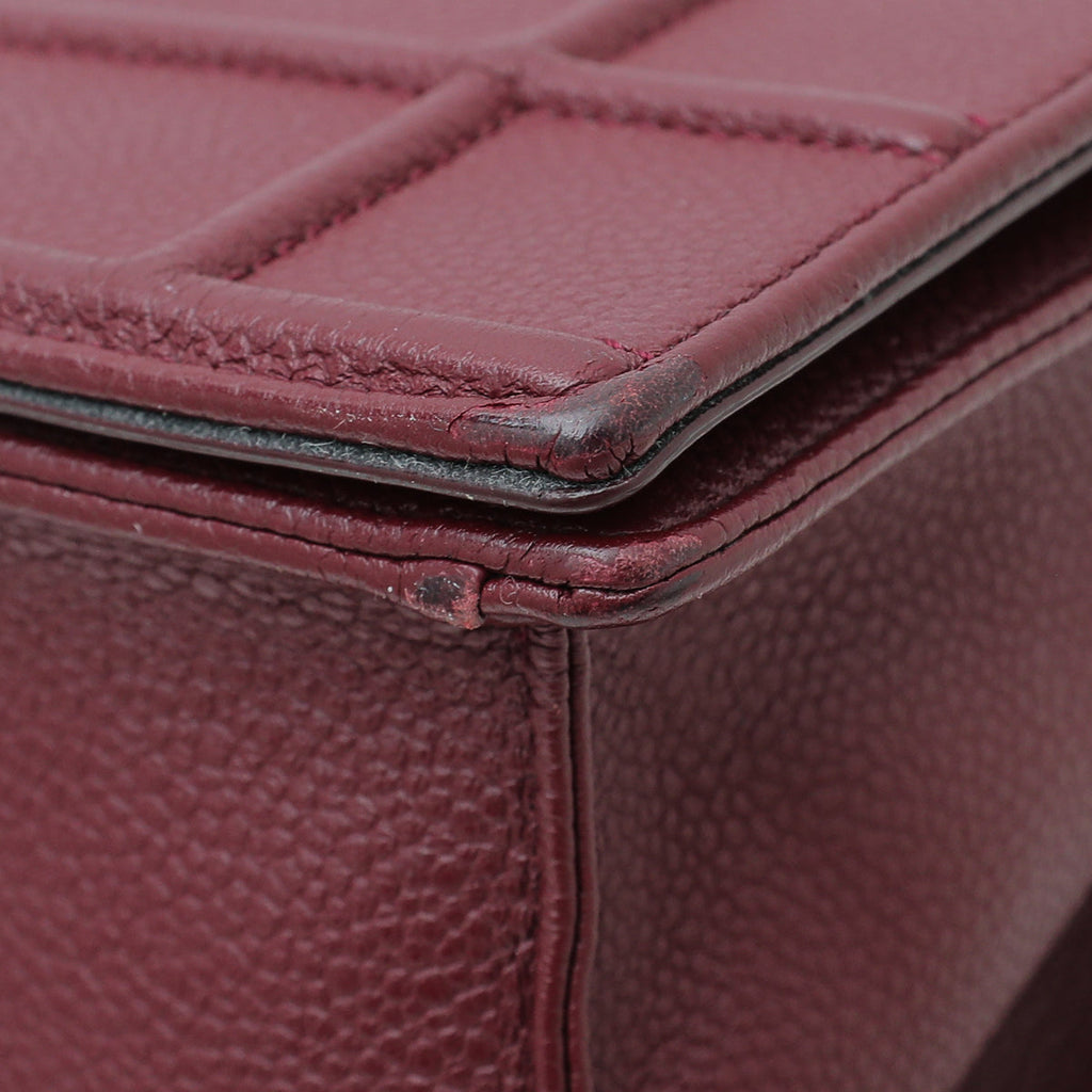 Christian Dior Burgundy Diorama Medium Flap Bag