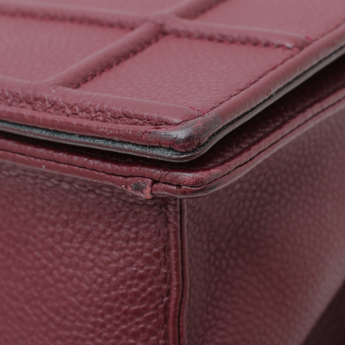 Christian Dior Burgundy Diorama Medium Flap Bag