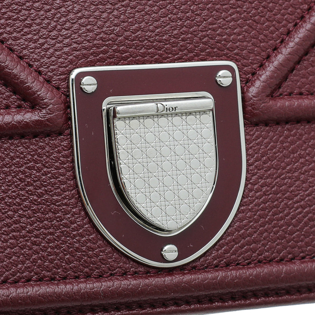 Christian Dior Burgundy Diorama Medium Flap Bag
