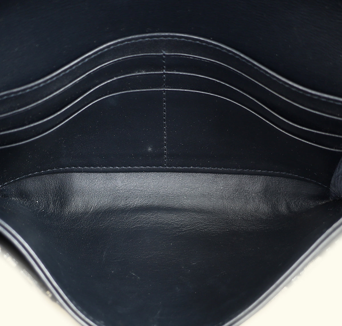 Christian Dior Navy Blue Oblique Small Saddle Pouch with Chain