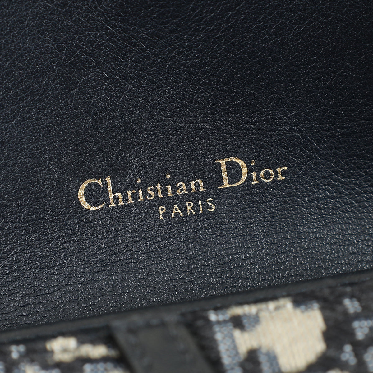 Christian Dior Navy Blue Oblique Small Saddle Pouch with Chain