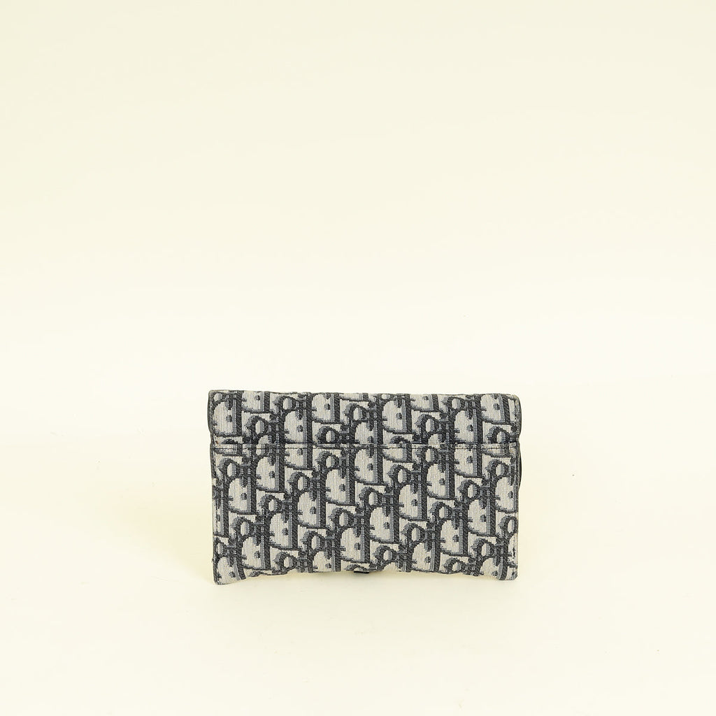 Christian Dior Blue Oblique Saddle Wallet on Chain