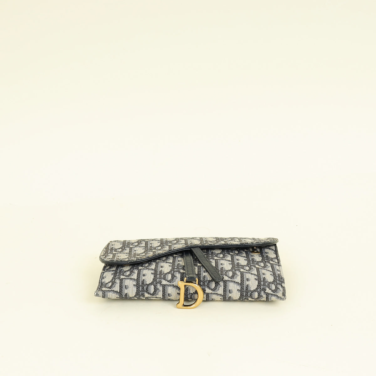Christian Dior Blue Oblique Saddle Wallet on Chain