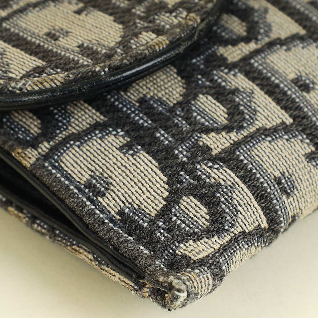 Christian Dior Blue Oblique Saddle Wallet on Chain