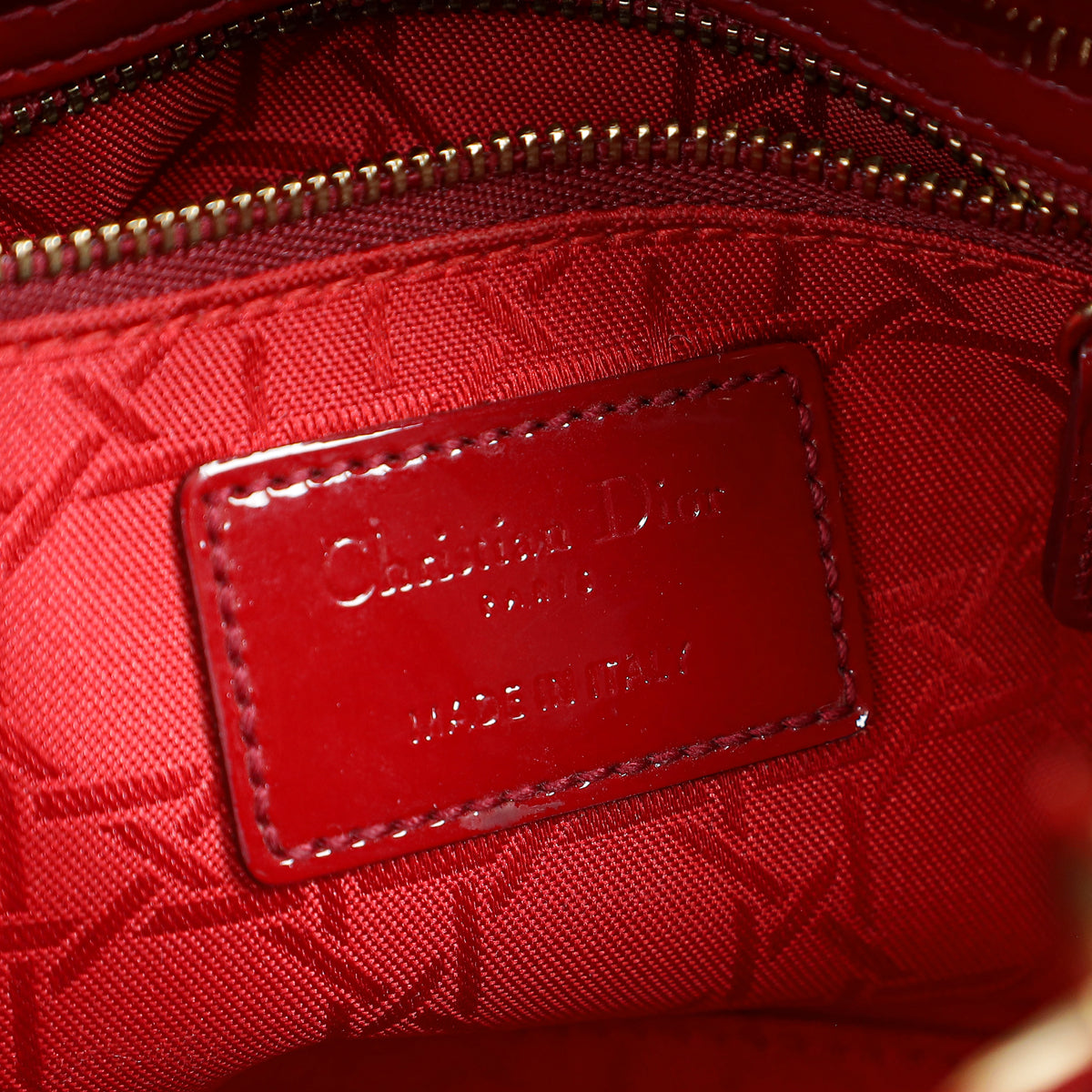 Christian Dior Cherry Red Lady Mini Dior Chain Bag