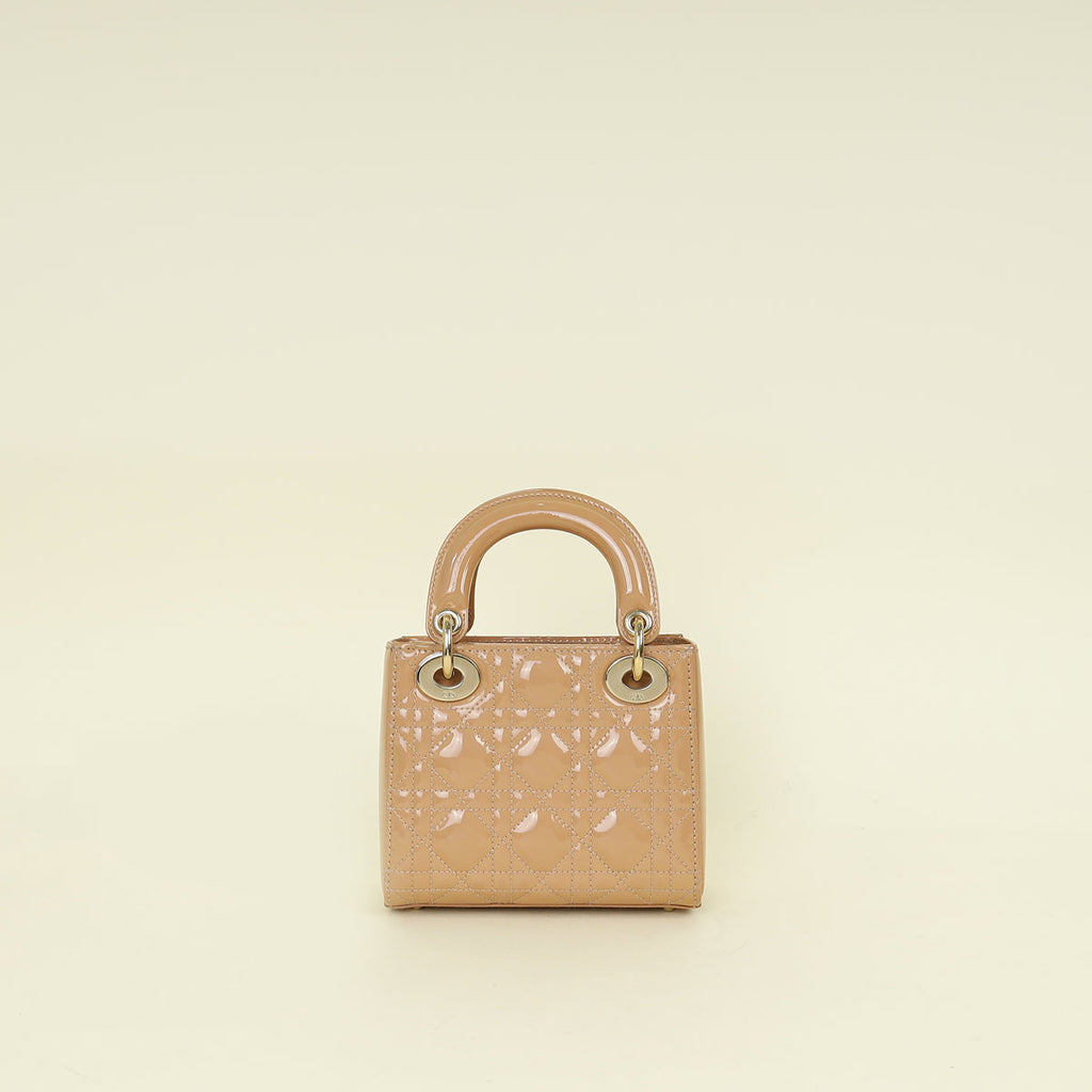 Christian Dior Beige Lady Mini Dior Chain Bag