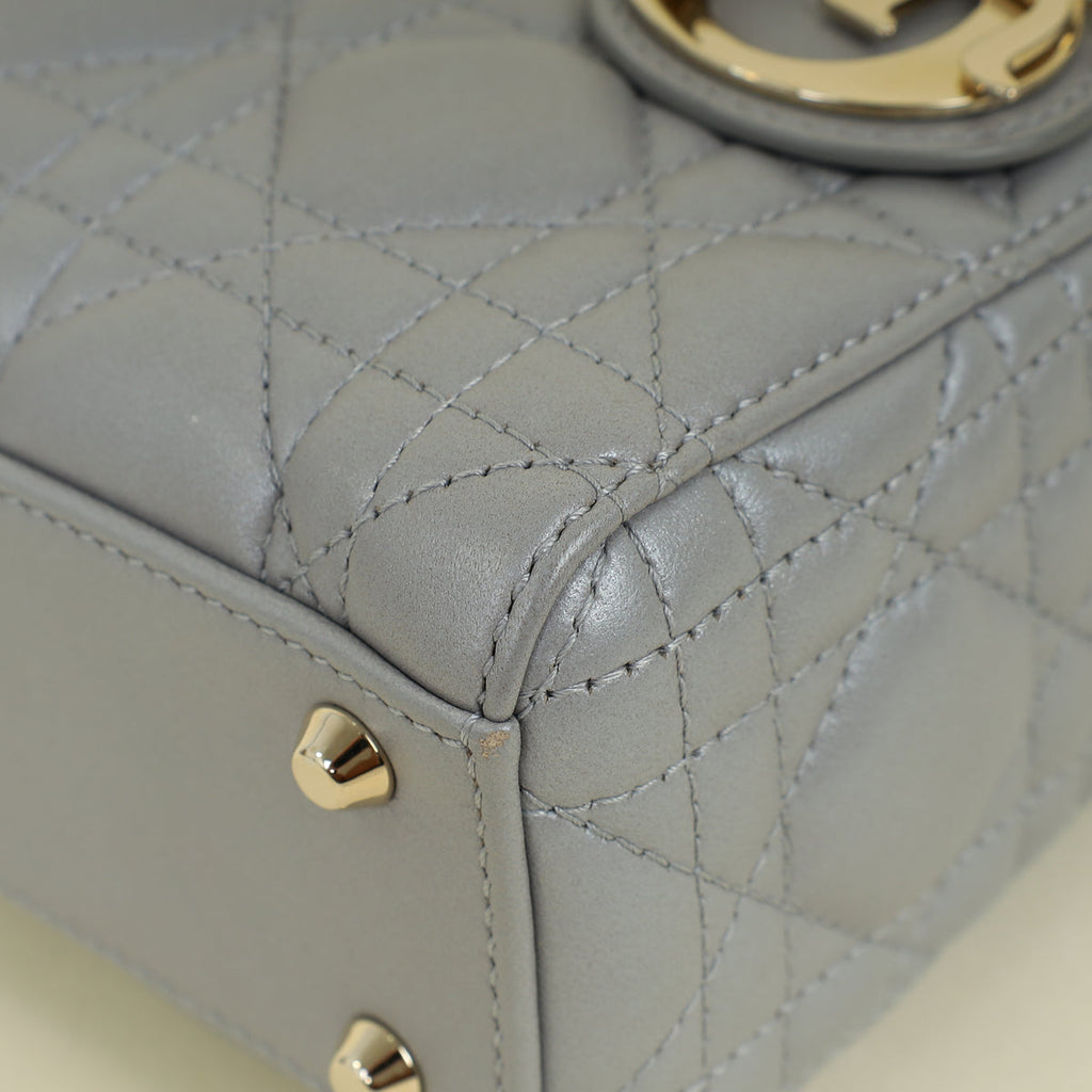 Christian Dior Grey Lady Mini Dior Chain Bag
