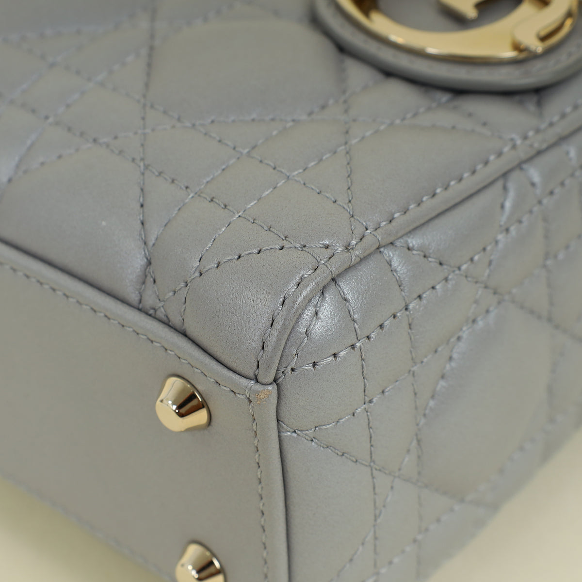 Christian Dior Grey Lady Mini Dior Chain Bag
