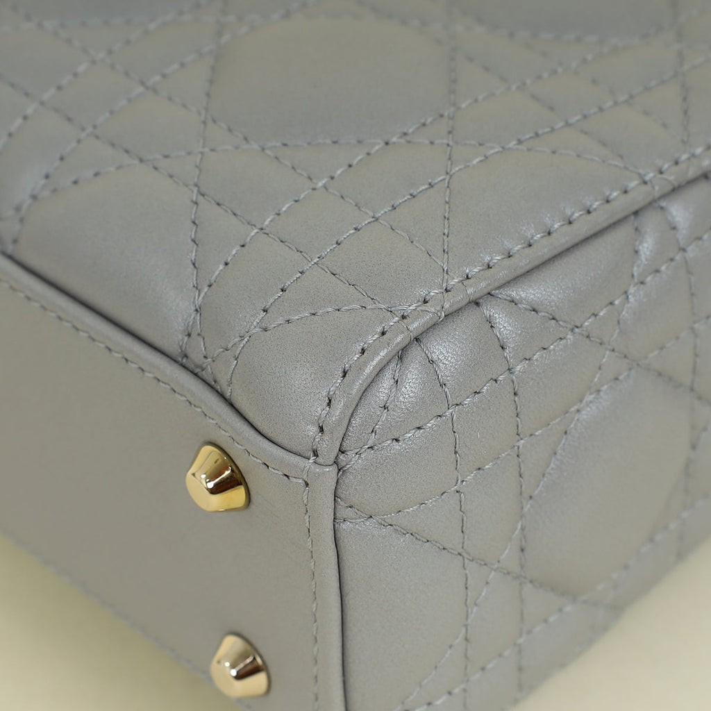 Christian Dior Grey Lady Mini Dior Chain Bag