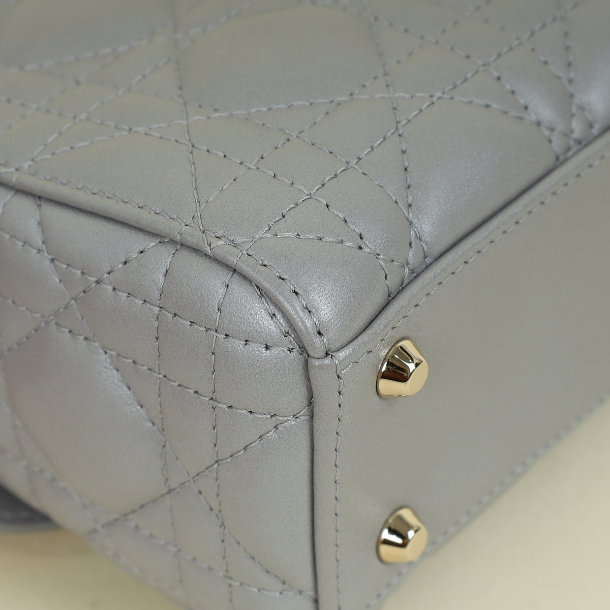 Christian Dior Grey Lady Mini Dior Chain Bag