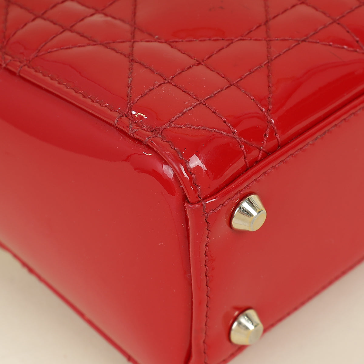 Christian Dior Red Lady Dior Mini Strap Bag