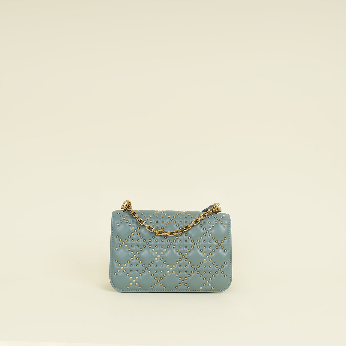 Christian Dior Grey Cannage Studded DiorAddict Flap Bag