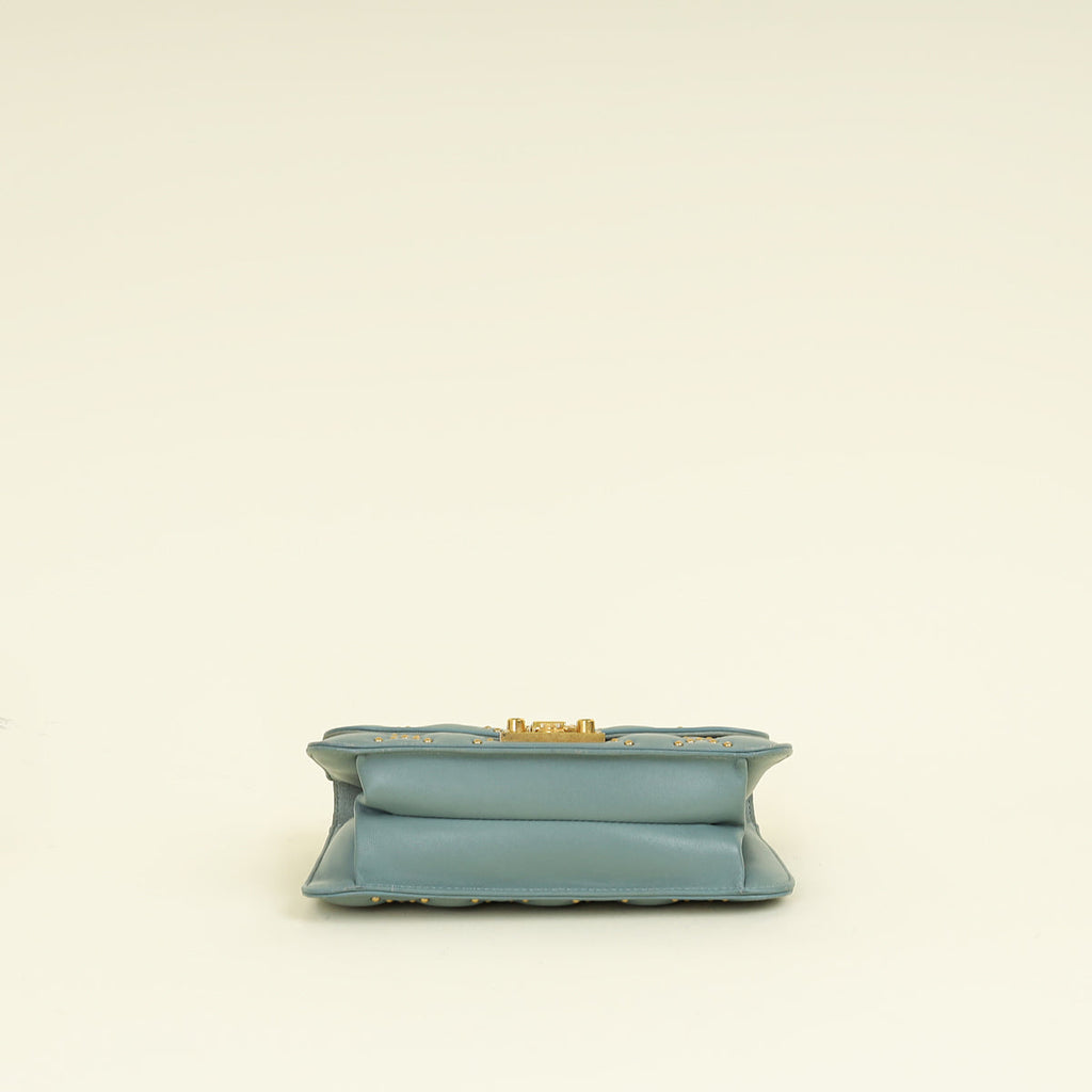 Christian Dior Grey Cannage Studded DiorAddict Flap Bag