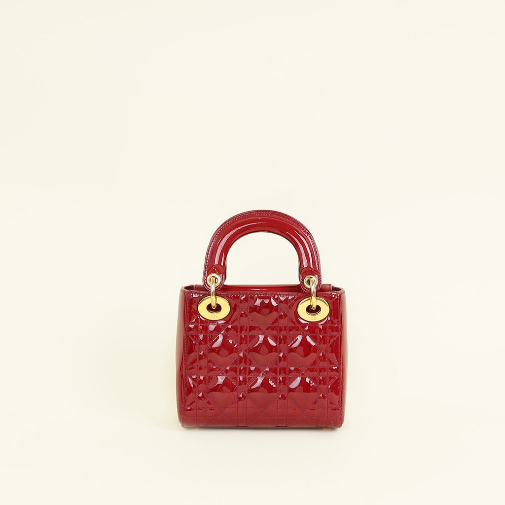 Christian Dior Cherry Red Mini Chain Lady Dior Bag