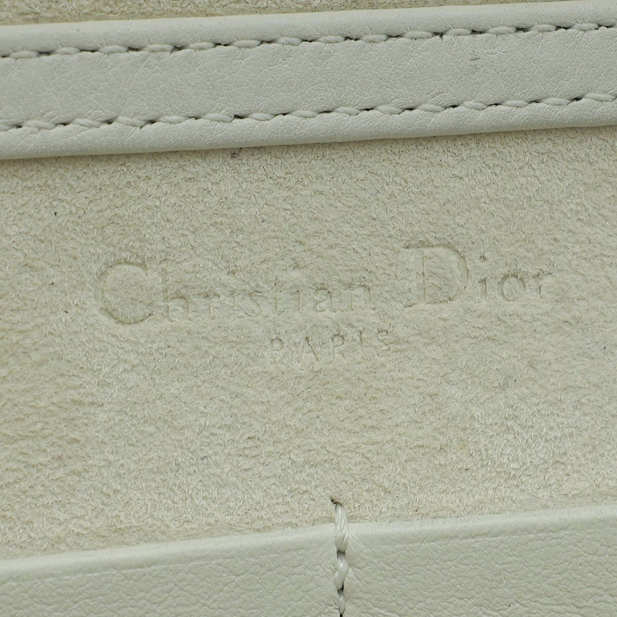 Christian Dior Cream Diorama Studded Wallet On Chain