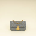 Christian Dior Bluish Grey Cannage Studded DiorAddict Flap Bag