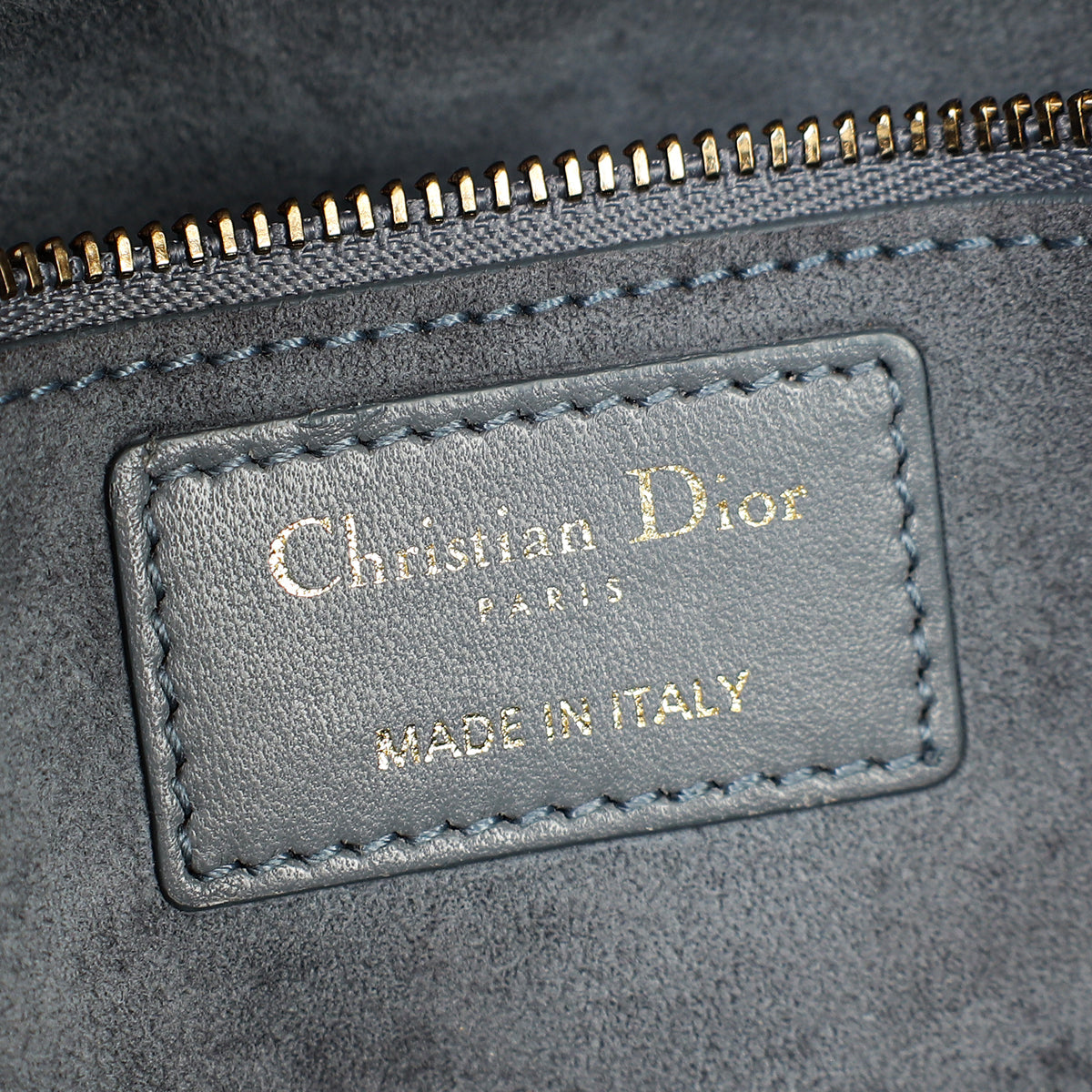 Christian Dior Bluish Grey Cannage Studded DiorAddict Flap Bag