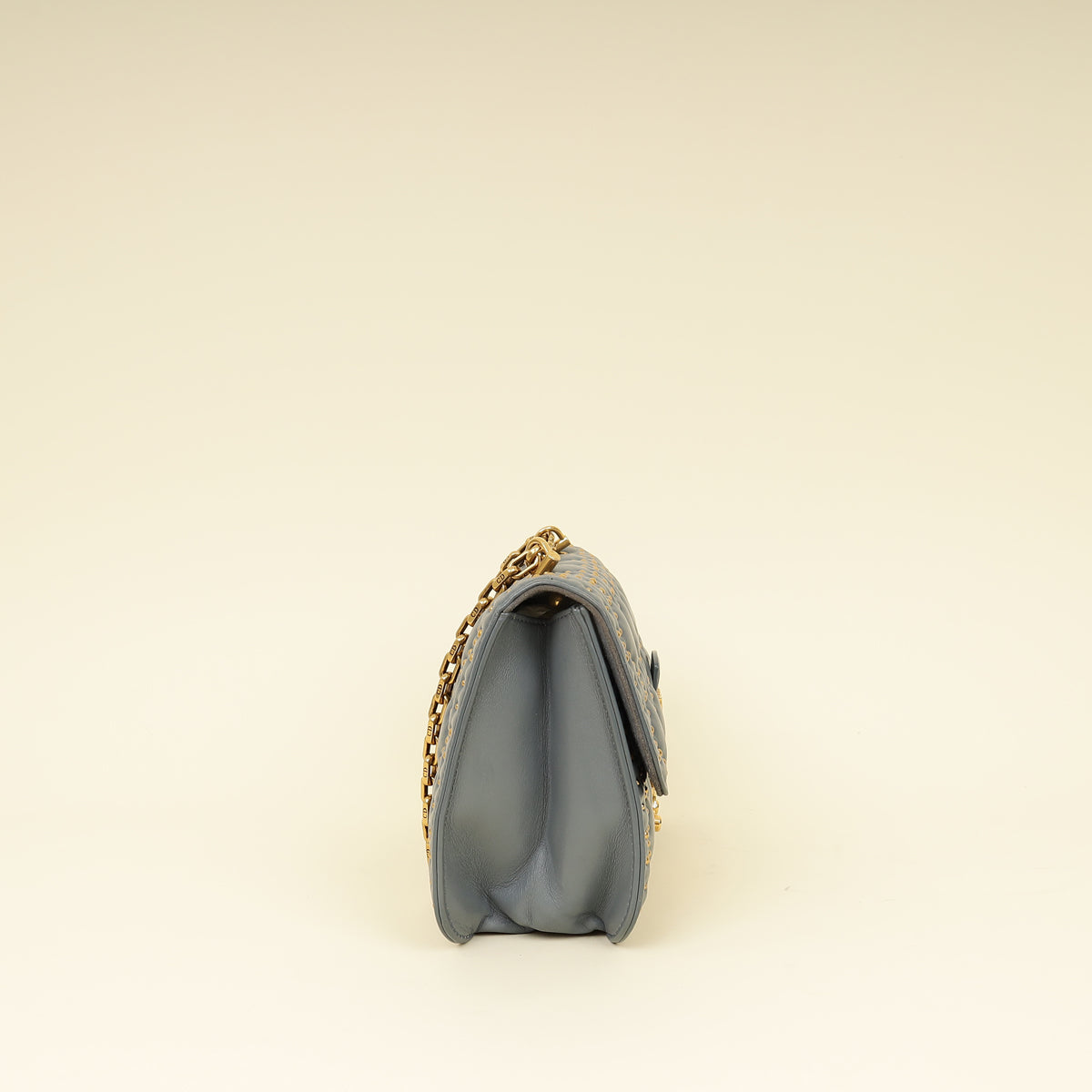 Christian Dior Bluish Grey Cannage Studded DiorAddict Flap Bag