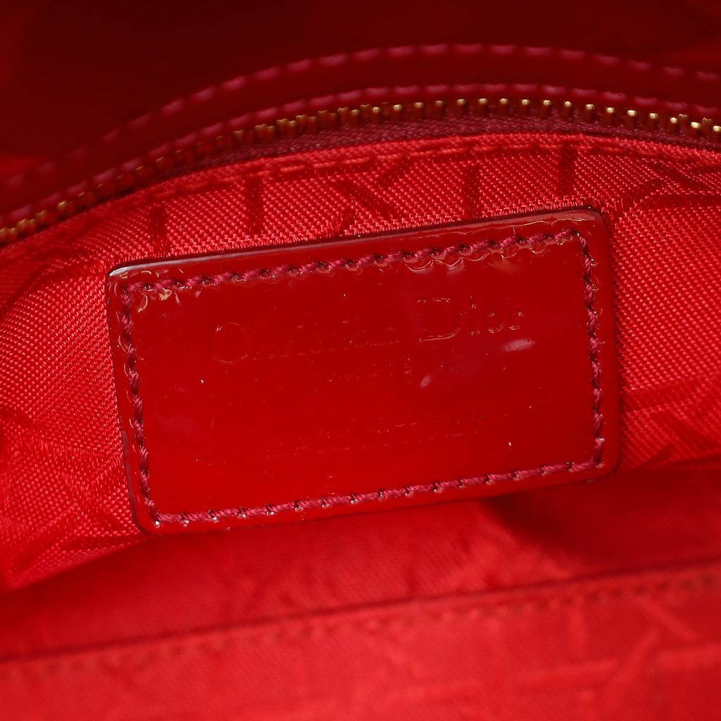 Christian Dior Red Cherry Lady Dior Mini Chain Bag