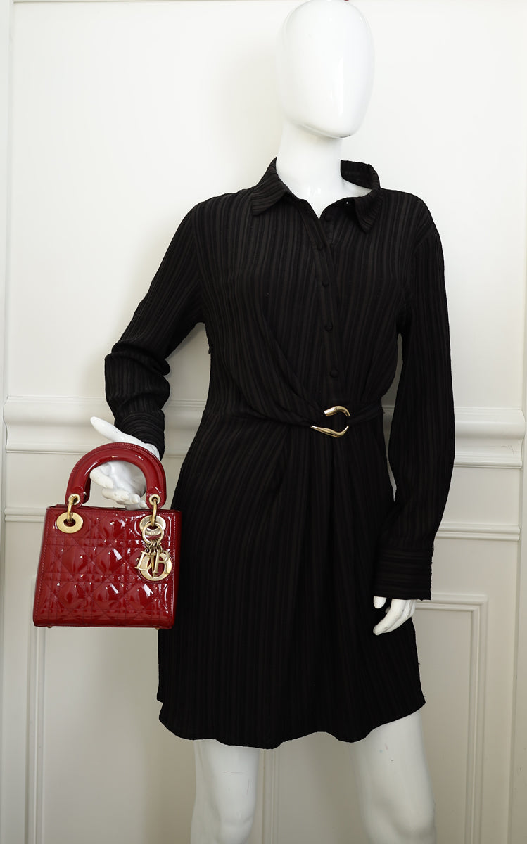 Christian Dior Red Cherry Lady Dior Mini Chain Bag