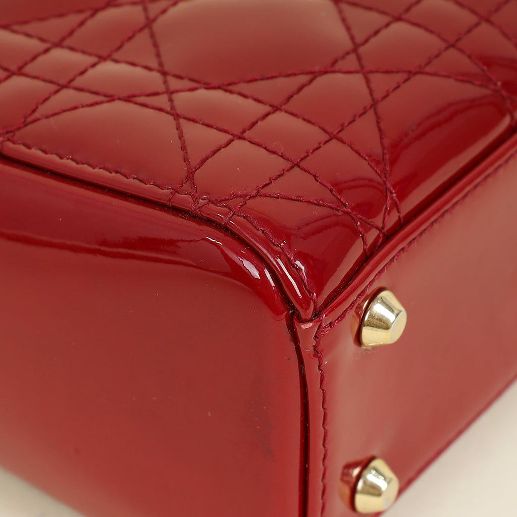 Christian Dior Red Cherry Lady Dior Mini Chain Bag