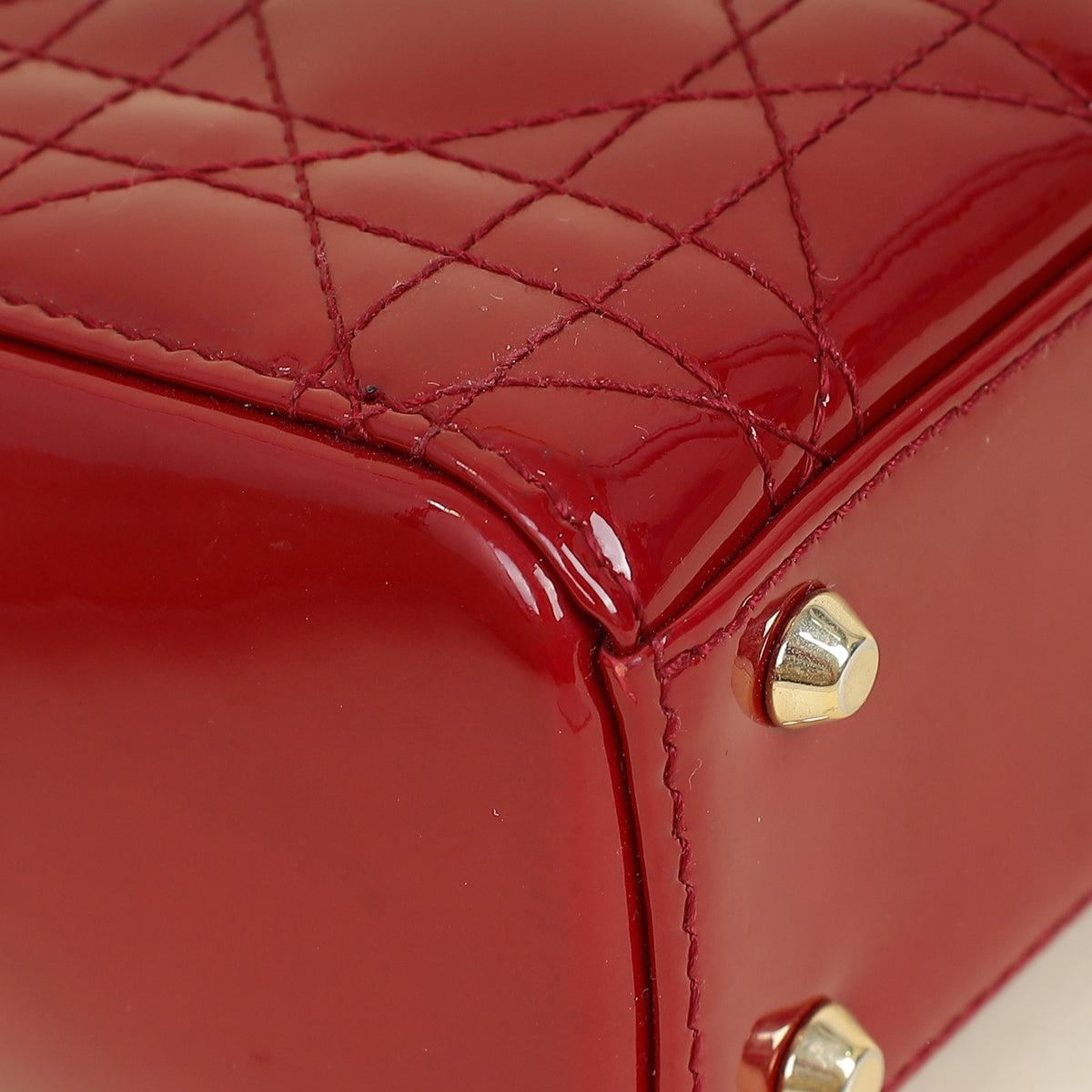Christian Dior Red Cherry Lady Dior Mini Chain Bag