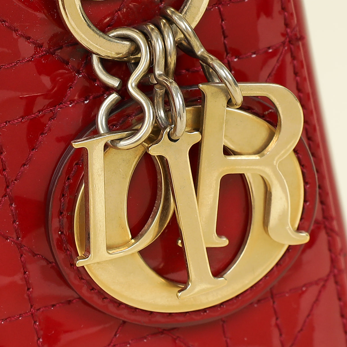 Christian Dior Red Cherry Lady Dior Mini Chain Bag