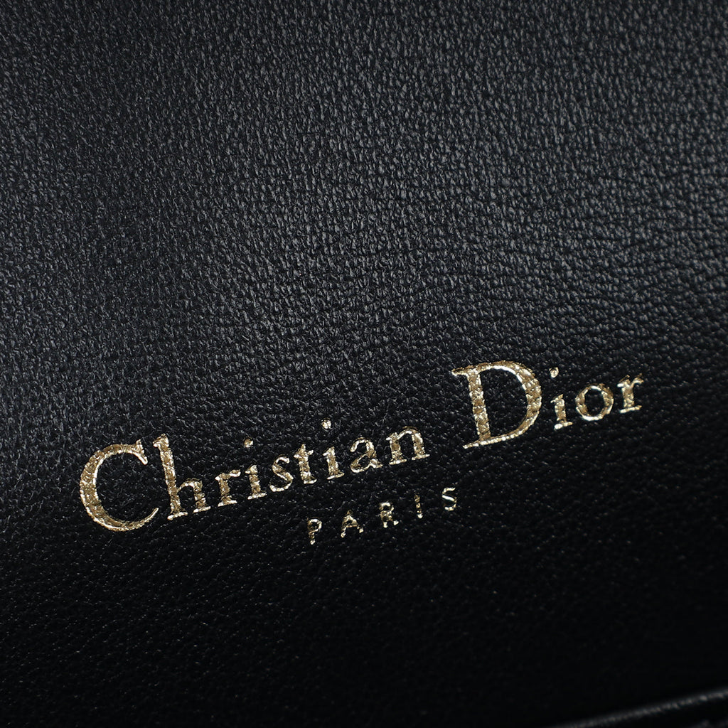 Christian Dior Black Lady Dior Chain Pouch