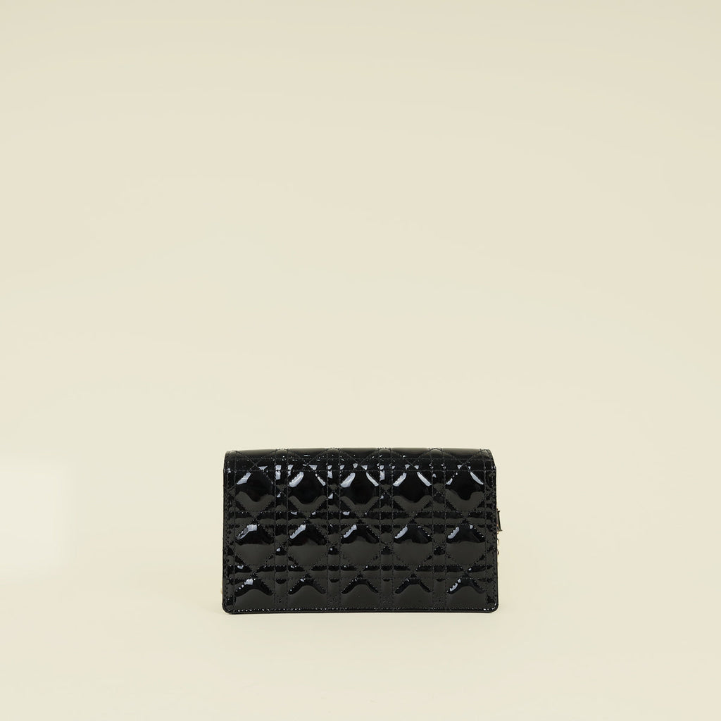 Christian Dior Black Lady Dior Chain Pouch