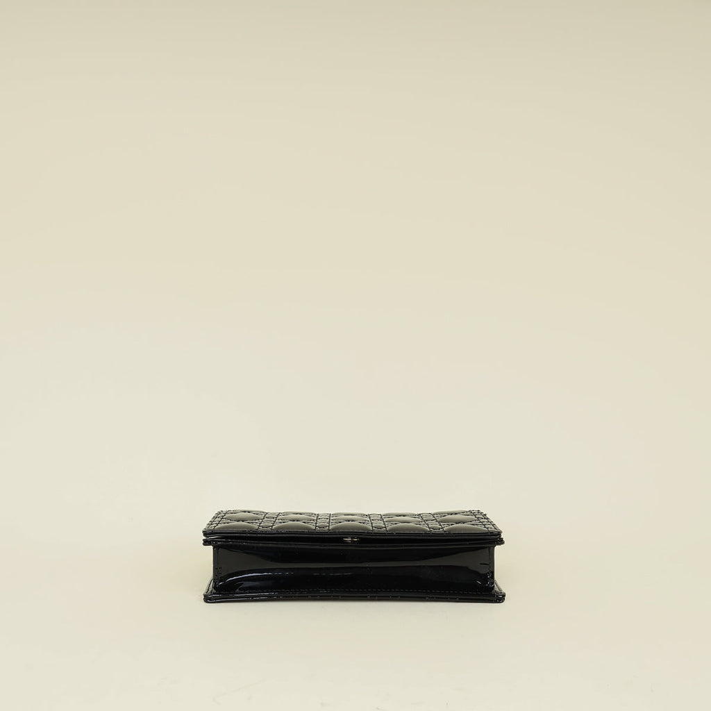 Christian Dior Black Lady Dior Chain Pouch