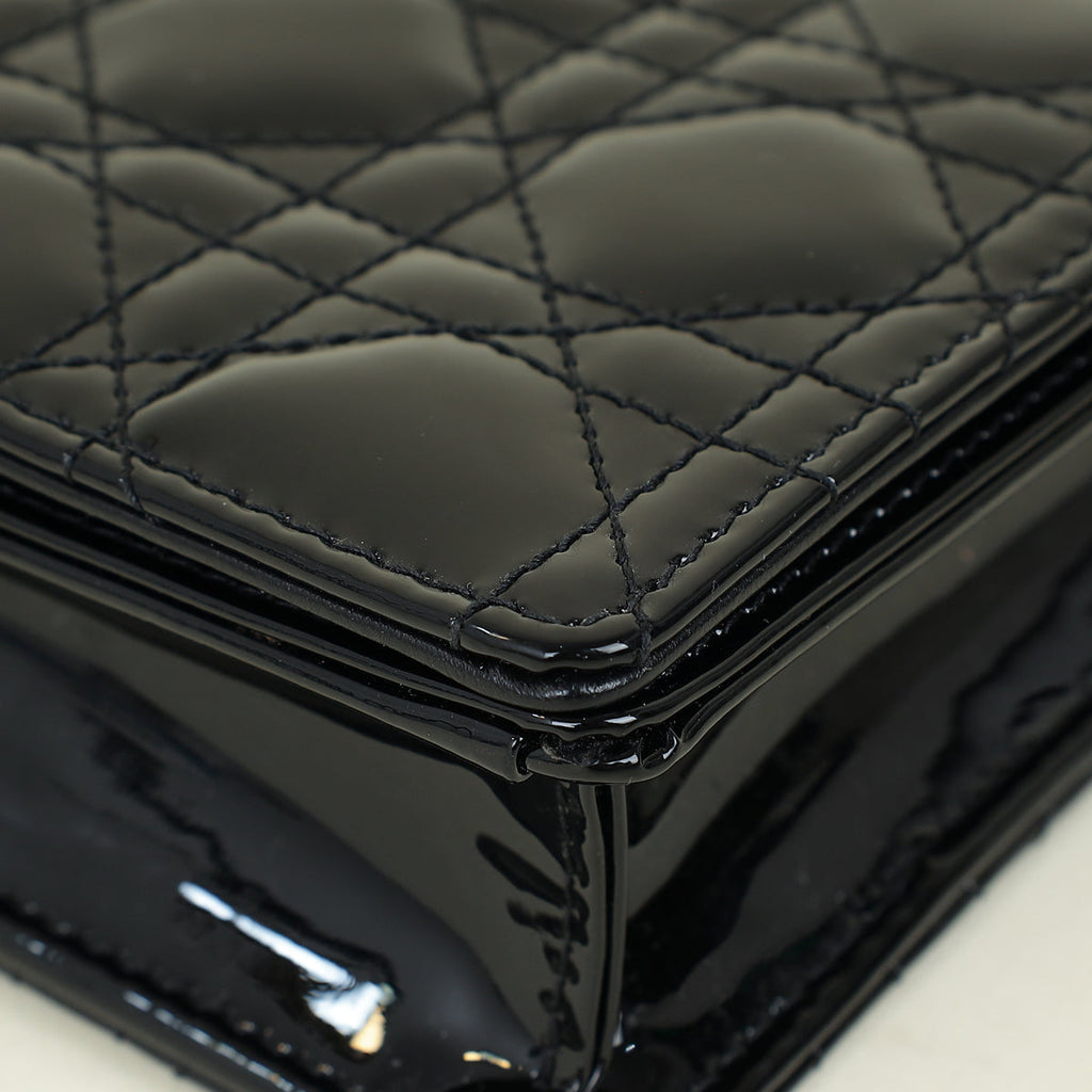 Christian Dior Black Lady Dior Chain Pouch