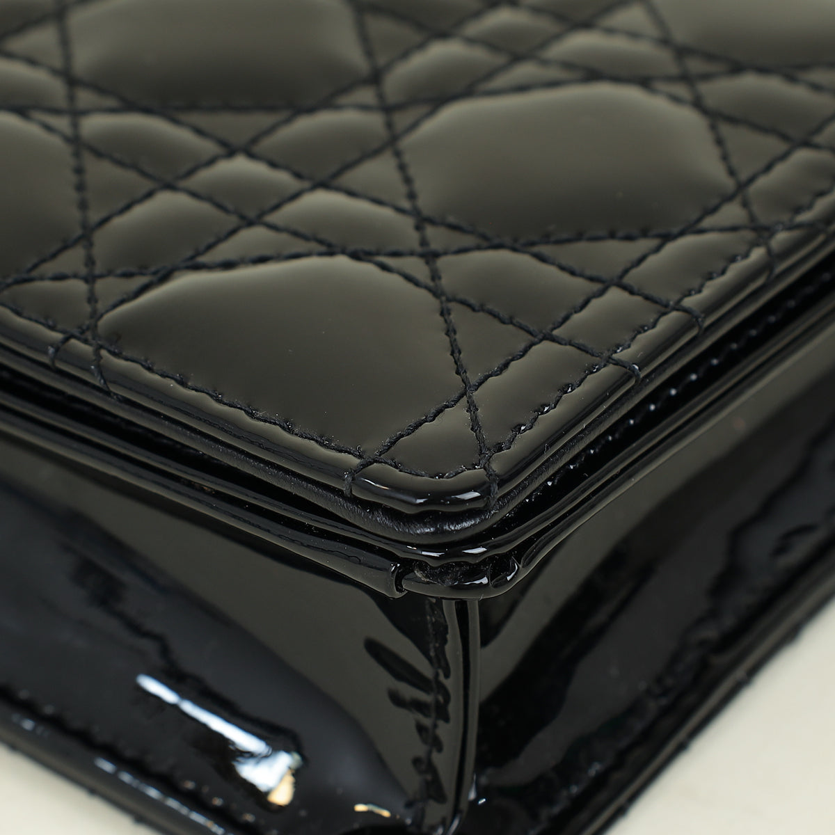 Christian Dior Black Lady Dior Chain Pouch