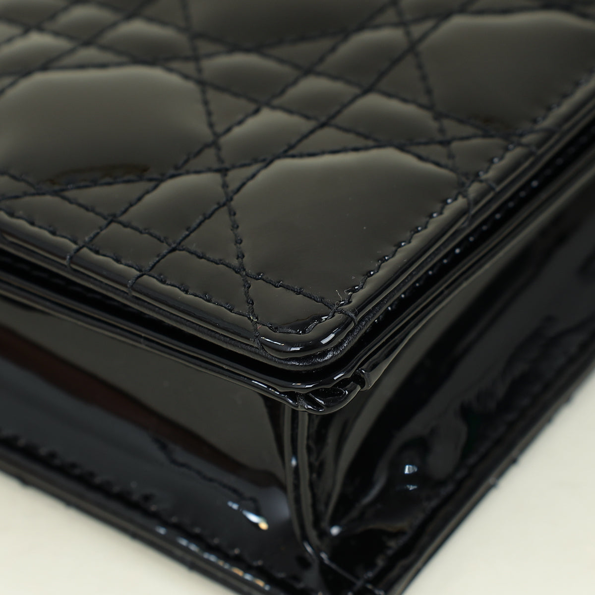 Christian Dior Black Lady Dior Chain Pouch