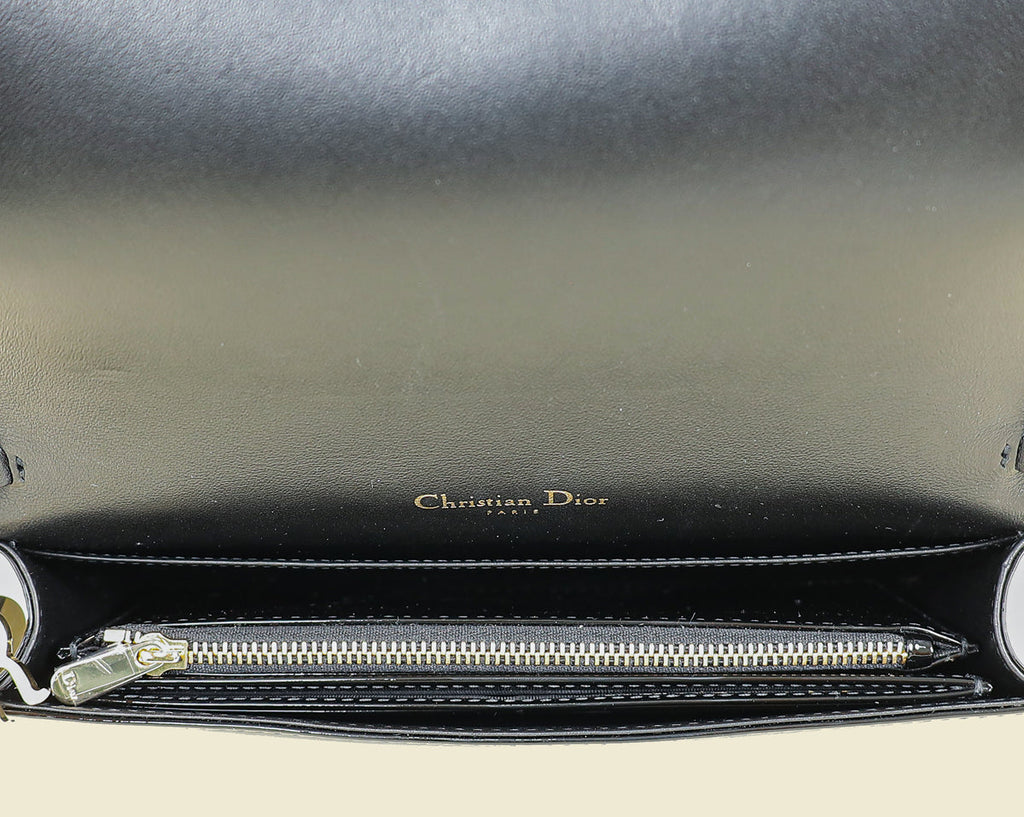 Christian Dior Black Lady Dior Chain Pouch