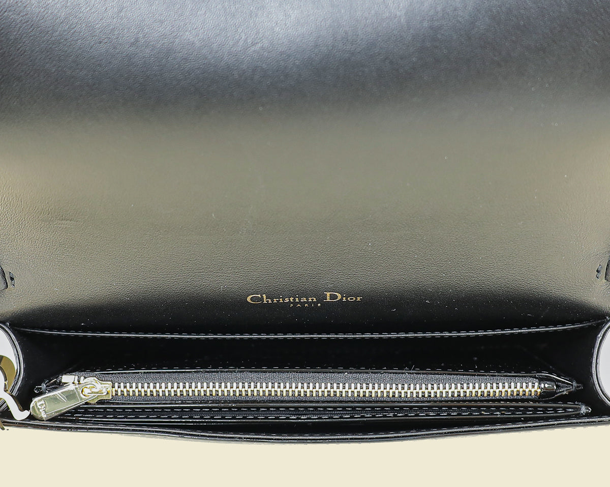Christian Dior Black Lady Dior Chain Pouch