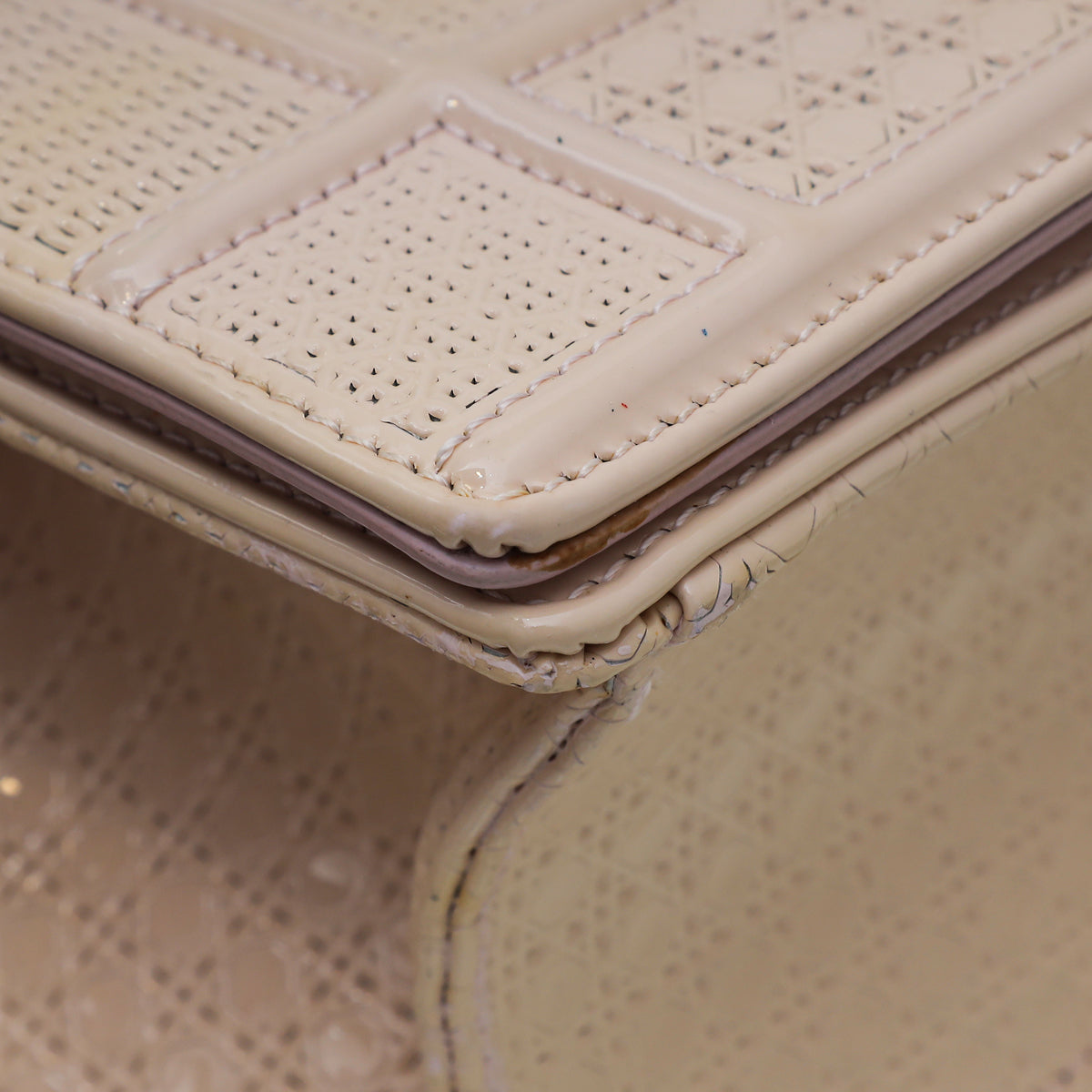 Christian Dior Cream Micro Cannage Diorama Flap Bag