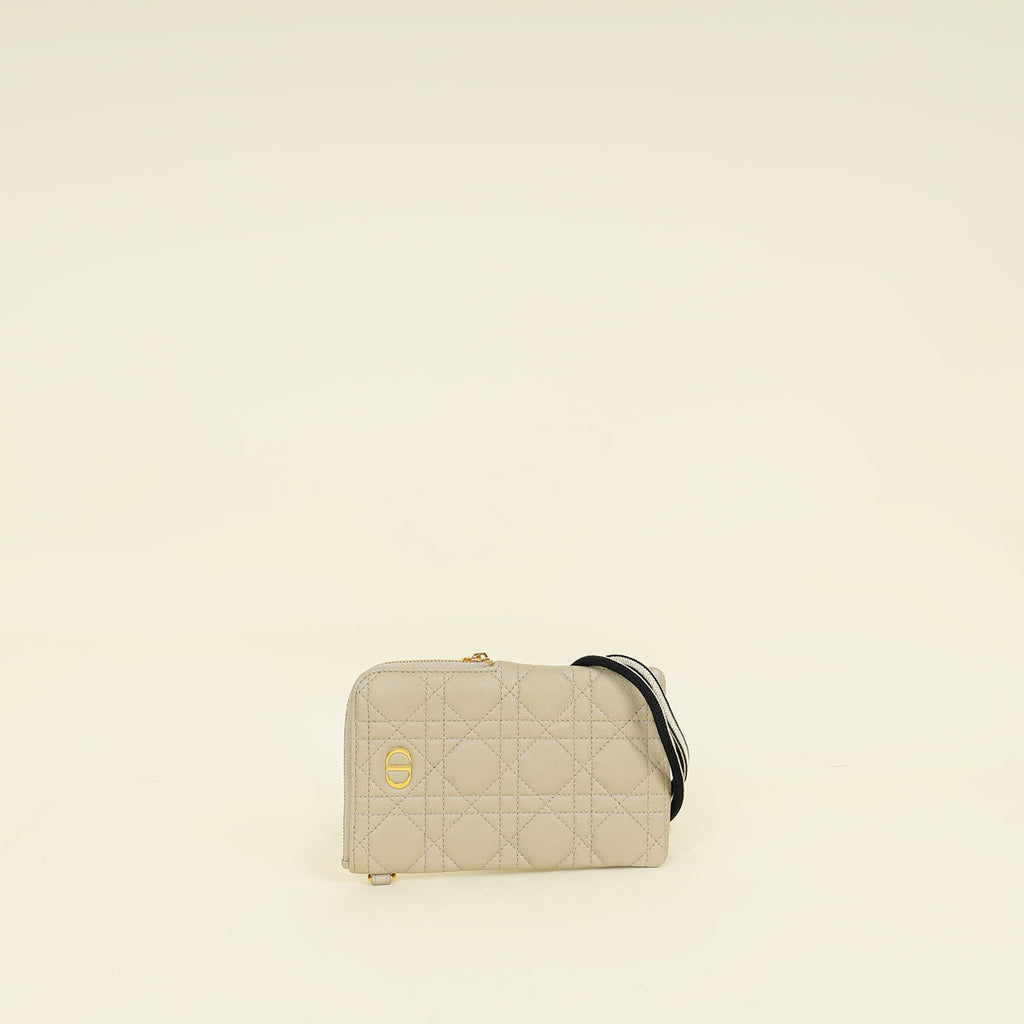 Christian Dior Beige Cannage Caro Multifunctional Pouch