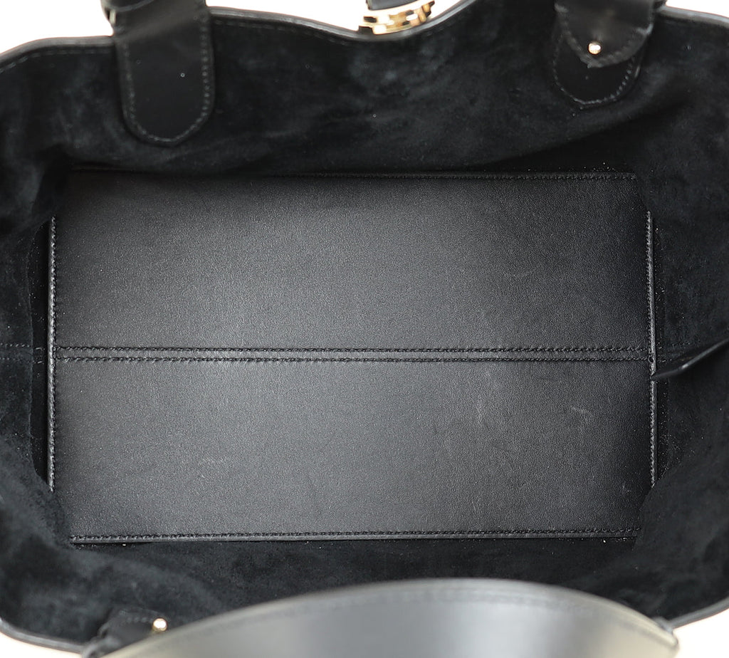Christian Dior Black Macrocannage Toujours Small Tote Bag